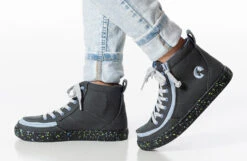 FINAL SALE - Charcoal/Blue Speckle BILLY Classic Lace High Tops -Outlet Billy Footwear Store BK22100 021 studio standing 1 940x614 382783ca 6f1e 4417 a6fe bf3356e79f01
