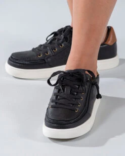 FINAL SALE - Women's Black (Brown Mustache) BILLY Low Sneakers -Outlet Billy Footwear Store BW20007 002 Studio2 704x880 1