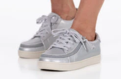FINAL SALE - Women's Silver Grey Metallic BILLY Sneaker Low Tops -Outlet Billy Footwear Store BW22128 050 studio standing 2 940x614 fd328dcc 54c1 4ab5 89da f297d1083912