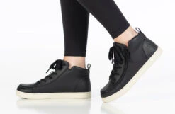 FINAL SALE - Women's Black BILLY Sneaker Lace Mid Tops -Outlet Billy Footwear Store BW22135 001 studio standing 1 940x614 a6ab9639 0ffb 461d a276 bda67faca0af