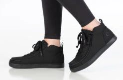 FINAL SALE - Women's Black To The Floor BILLY Sneaker Lace Mid Tops -Outlet Billy Footwear Store BW22135 003 studio standing 1 940x614 72828835 5f55 4729 844e 6e002d38e122