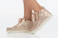 FINAL SALE - Women's Rose Gold BILLY Sneaker Lace Mid Tops -Outlet Billy Footwear Store BW22135 680 studio standing 1 940x614 e7b8d43b 13ae 4fd2 afba 3c491f011b96