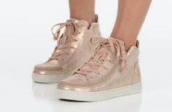 FINAL SALE - Women's Rose Gold BILLY Sneaker Lace Mid Tops -Outlet Billy Footwear Store BW22135 680 studio standing 2 940x614 13d74b55 0ea3 4179 b442 e5a47fe19c23